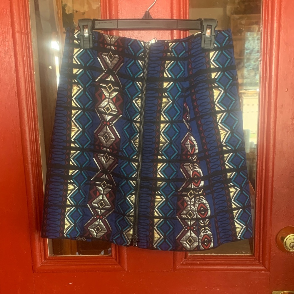 J. Crew Multicolor Geometric A-Line Skirt
